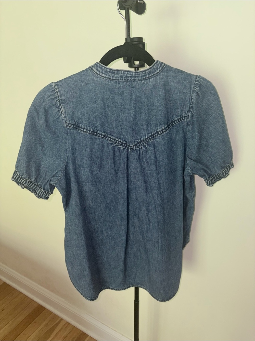 Aly Denim Puff-Sleeve Blouse by Pilcro - Picture 3 of 6